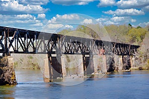 A railroad trestle over the Catawba river.