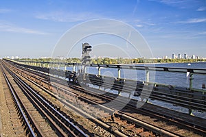 Railroad urbanistic landscape. No people. Perspective view