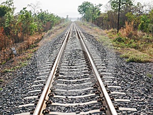 Railroad with vanishing point, parallel and infinity