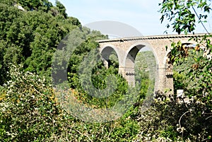 The railroad viaduct in Badde Tolta, in the city of Sassari