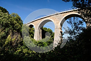 The railroad viaduct in Valle Barca, in the city of Sassari