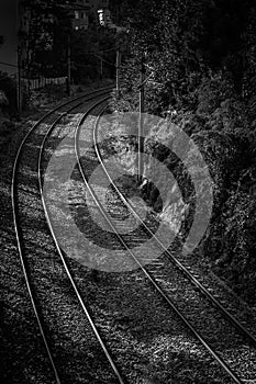 Railroad View From A Bridge Over photo