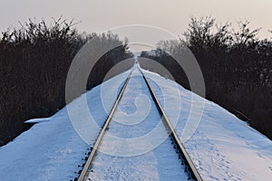 Railroad in the winter