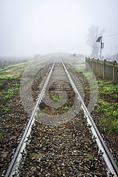 Railroad winter view. Color