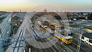 Railroad works in Pilawa in Poland