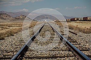 Railroads at the California desert photo