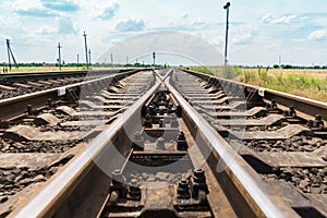 railroads crossing closeup