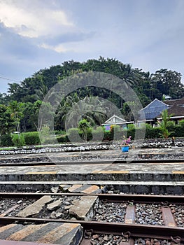 The railroads tracks that the train passes everiday