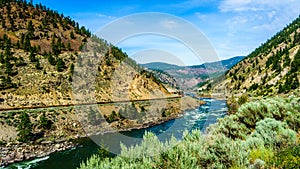 Railroads and the Trans Canada Highway follow the Thompson River