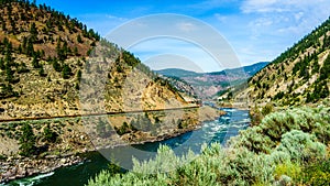Railroads and the Trans Canada Highway follow the Thompson River photo