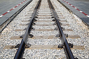 Rails on the bridge on the river Kwai