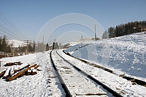 Rails in the hillside