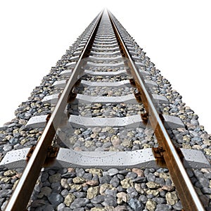 Rails lines on concrete sleepers photo