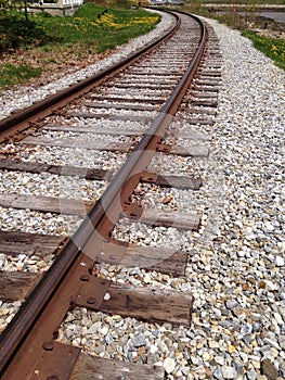 Rails beside the ocean