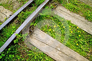 Rails out of order with flowers