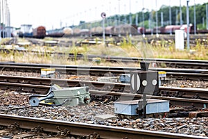 rails in a railway station