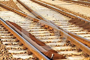rails in a railway station