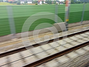 Rails of railway. train