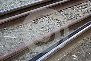 The rails of the tram