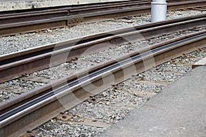 The rails of the tram