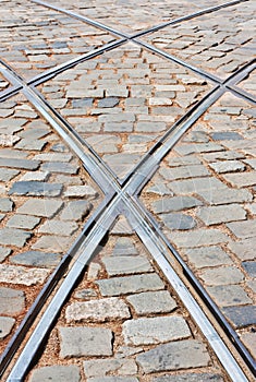 Rails of tramway