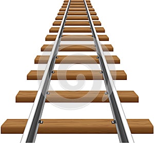 Rails with wooden sleepers vector illustration