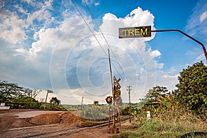 Railtrack crossing the mountains. Minas Gerais, Brazil. photo