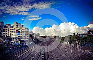 Railtracks going through the clear sky