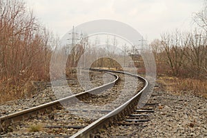 Railway in the autumn country