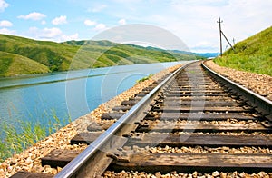 Railway on a background nature