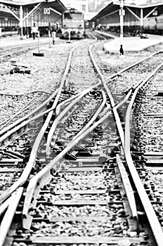 Railway in black and white