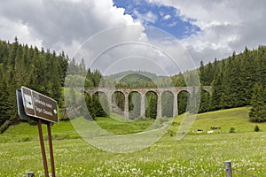 Railway bridge Chramossky viadukt near Telgart, Horehronie, Slovakia photo
