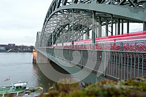 Railway bridge, Cologne, Germany.