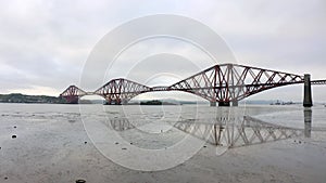 A Railway Bridge Crossing the Forth of Firth in Scotland