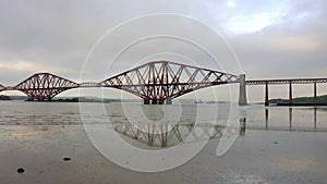 A Railway Bridge Crossing the Forth of Firth in Scotland