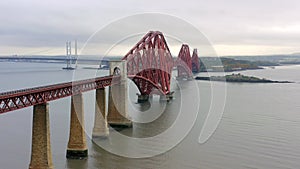 A Railway Bridge Crossing the Forth of Firth in Scotland