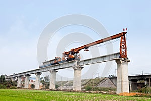 Railway bridge erection machine