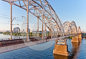 Railway bridge in Kiev, Ukraine