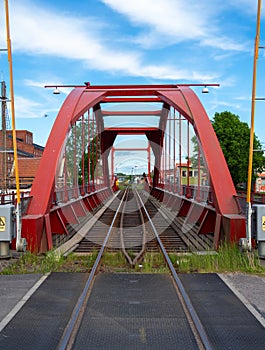 Railway bridge in Lidkoping, Sweden