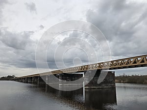 Railway bridge Moerputten in the Netherlands.