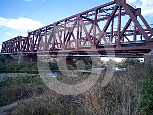 Railway bridge over the Irpin river photo