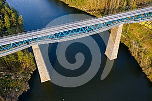 Railway bridge over lake 