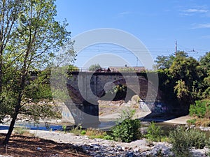 Railway bridge over the Serio river to run dry in 2022 in Seriate photo