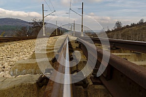 A railway bridge over Tsonevo dam near the village of Asparuhovo.