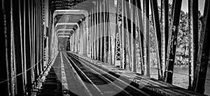 Railway bridge and tracks - single point perspective.