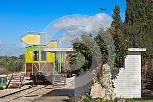 railway carriage at an old station in Israel