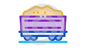 railway carriage sand transportation Icon Animation