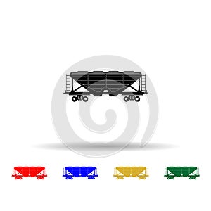 Railway carriage of sand transportation multi color icon. Simple thin line, outline vector of transport by train icons for ui and