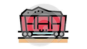 railway carriage stone color icon animation