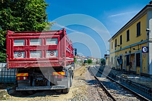 Railway construction yard